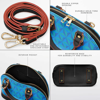 Blue Spaceship Dome Satchel Handbag