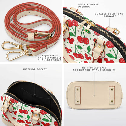 Cherry Collection Dome Satchel Handbag