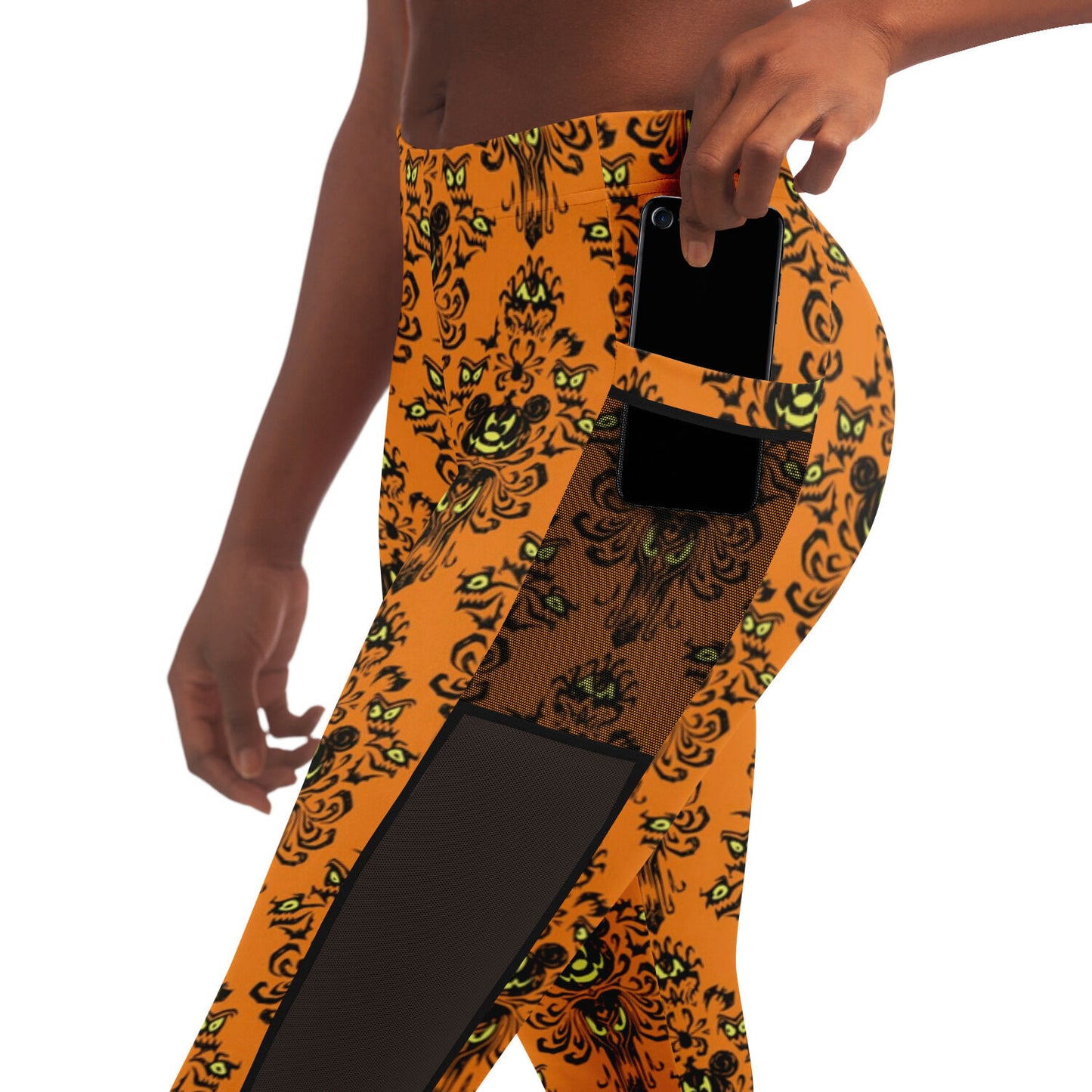 Haunted Mansion Halloween Mesh Pocket Legging