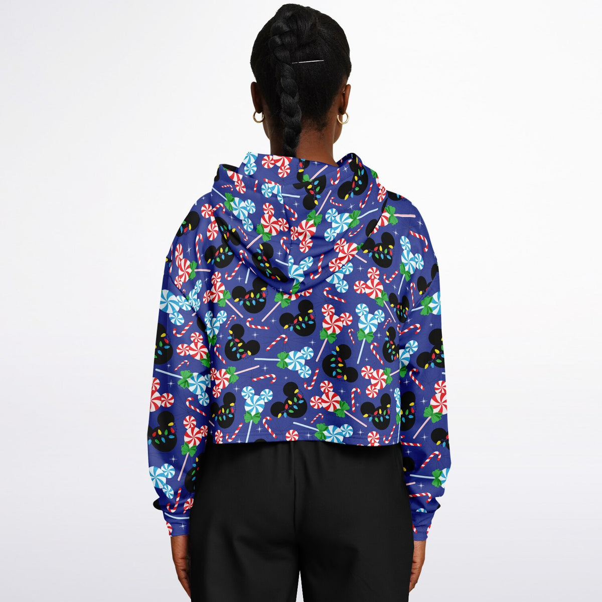 Christmas Peppermints Cropped Hoodie