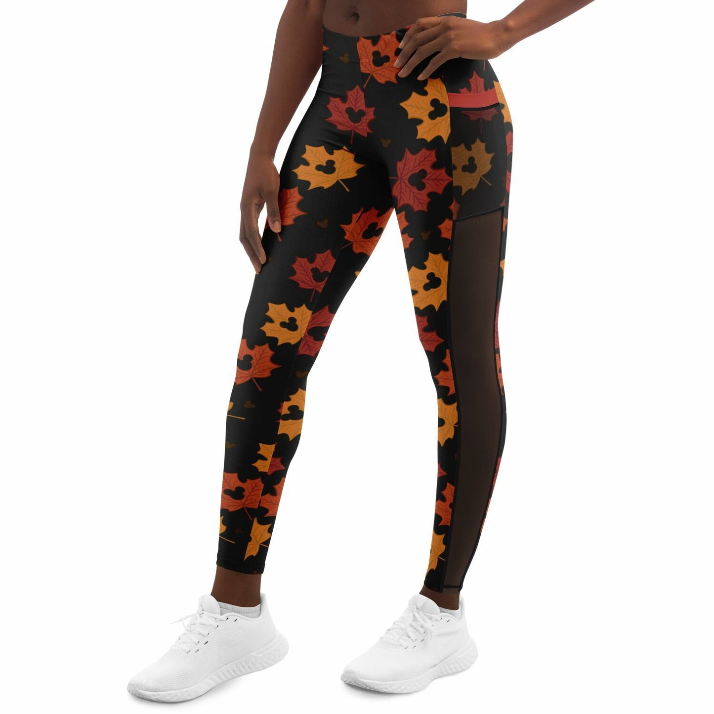 Leaf Collection Mesh Pocket Leggings