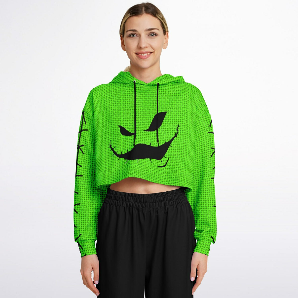 Green Boogyman Cropped Hoodie
