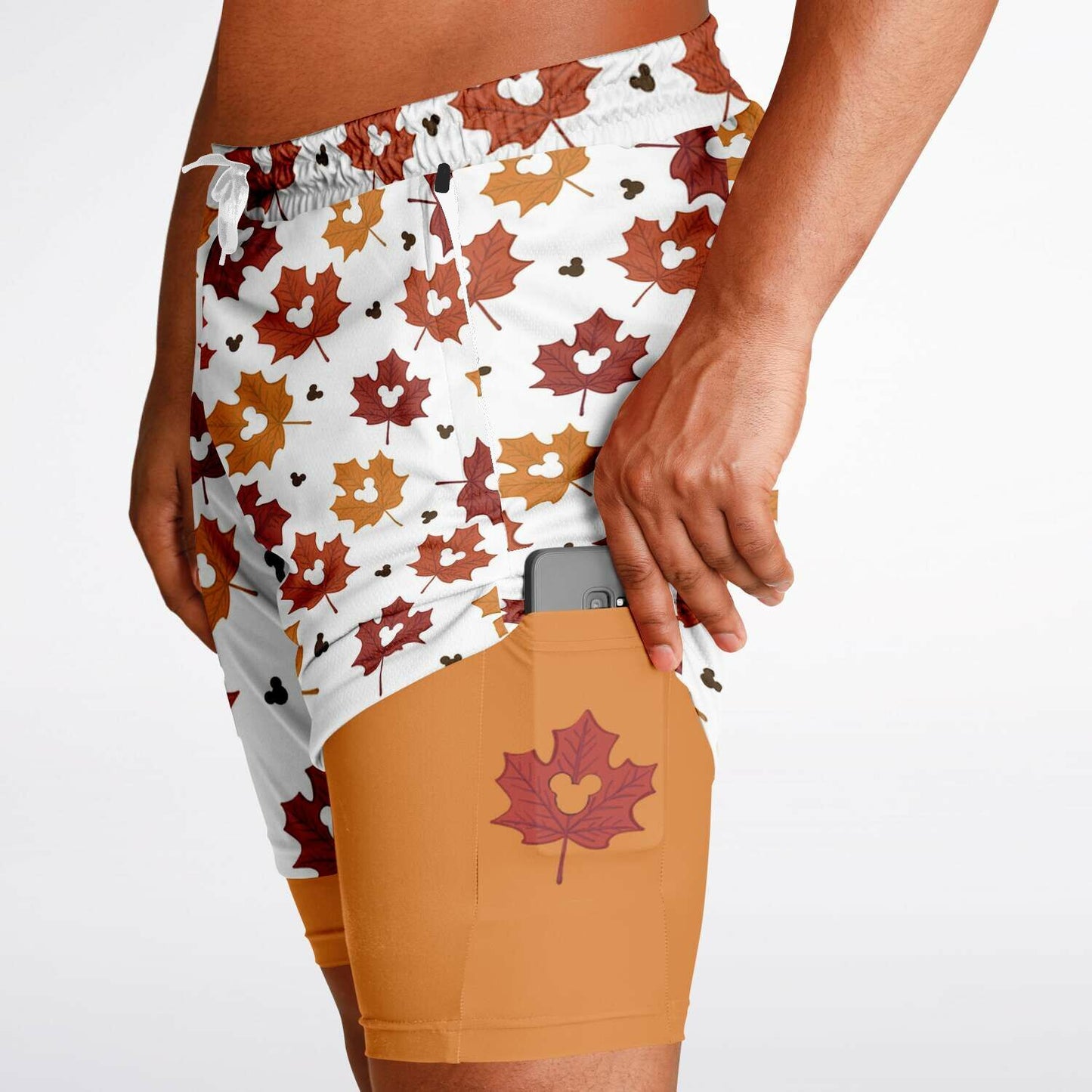 Leaf Collection Light Men's Double Layer Shorts