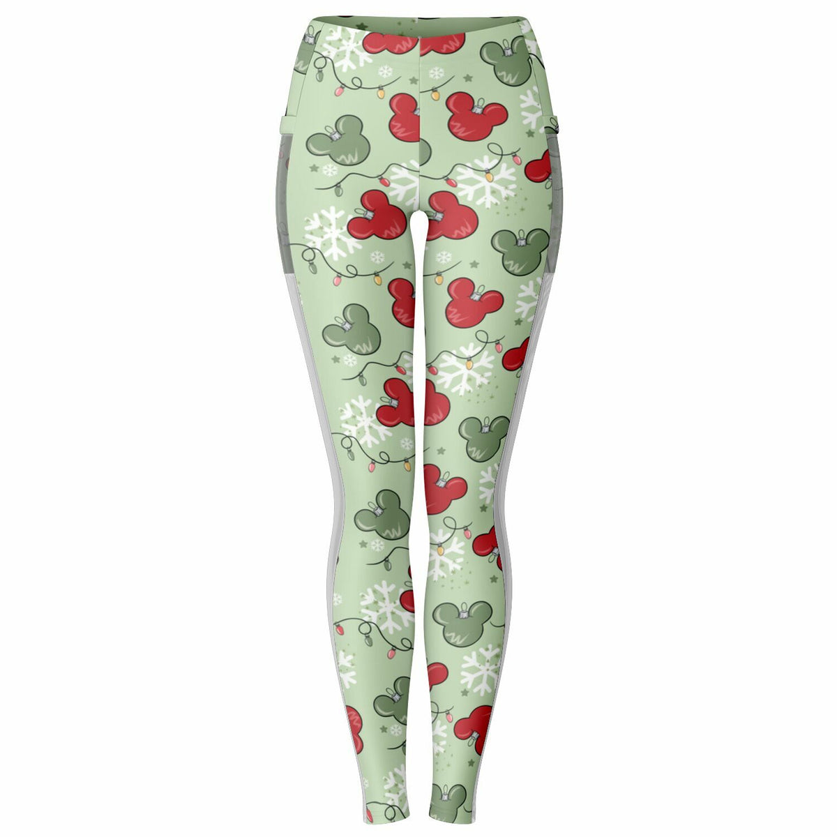 Christmas Lights Mesh Pocket Leggings