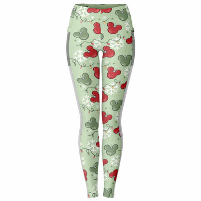 Christmas Lights Mesh Pocket Leggings