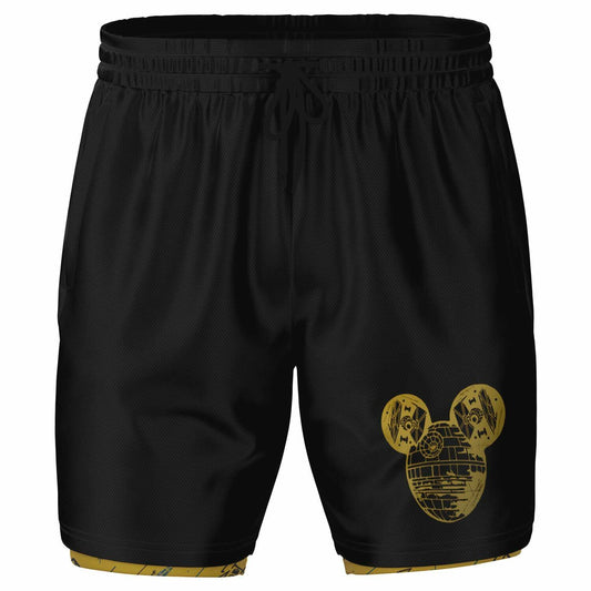 Men's Star Ship Double Layer Pocket Shorts - Gold