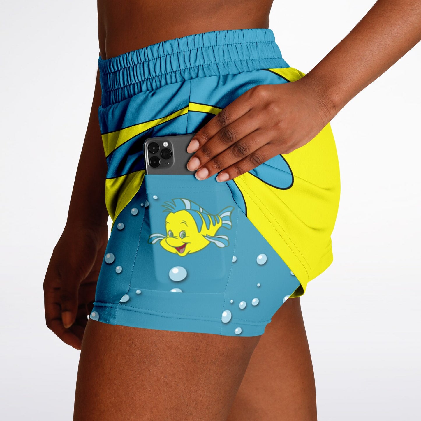 Tropical Fish Friend Double Layer Shorts with Pockets