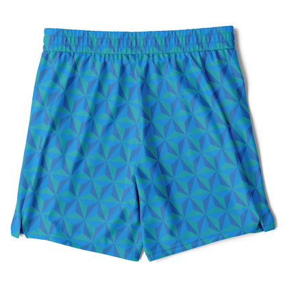 Blue & Pink Spaceship Men's Double Layer Pocket Shorts