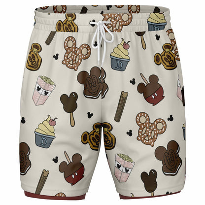 Snacks Men's Double Layer Pocket Shorts