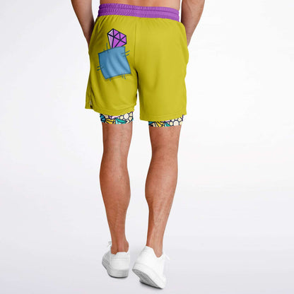 Dopey Men's Double Layer Pocket Shorts