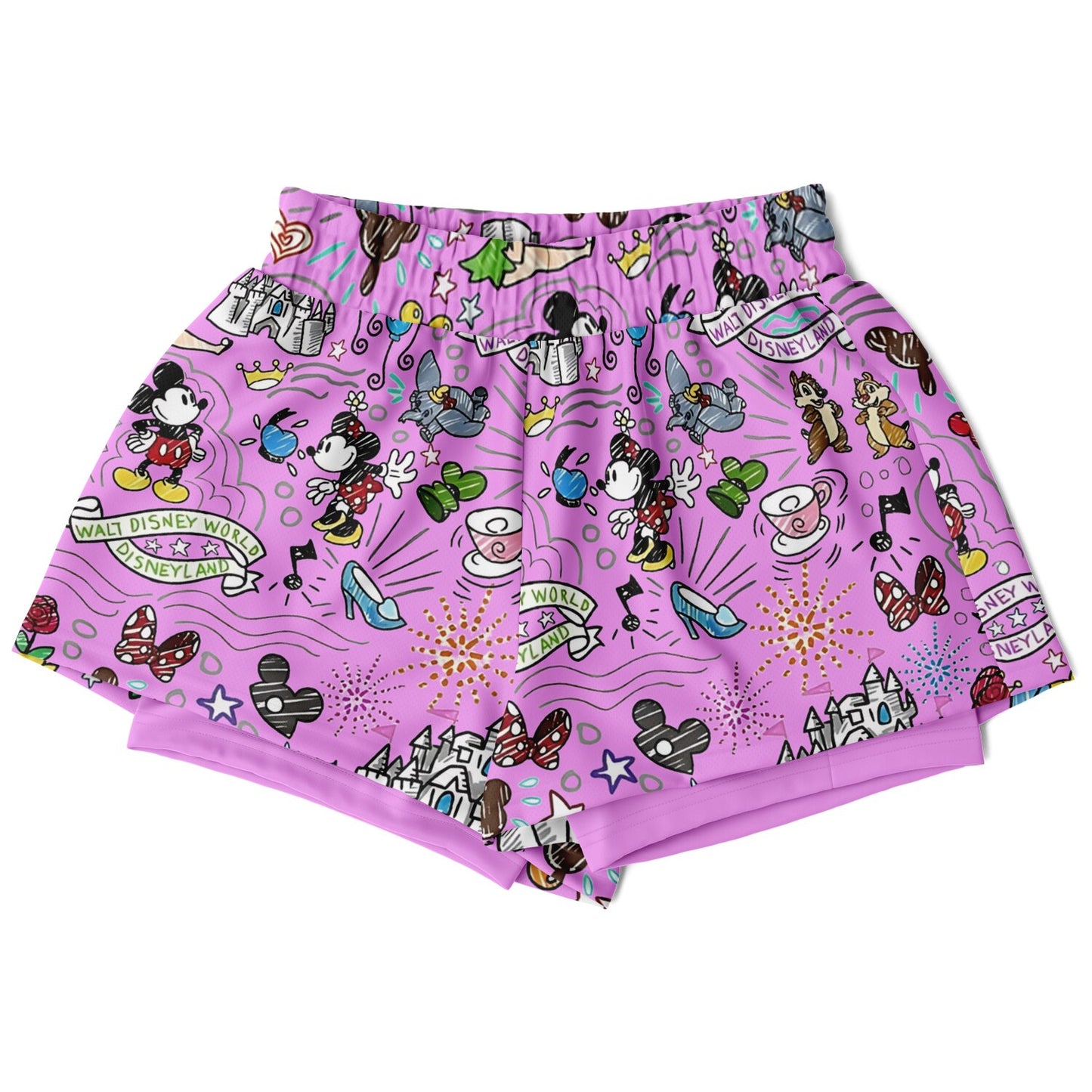 Hand Drawn Double Layer Pocket Shorts