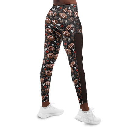 Football Season Mesh Pocket Leggings