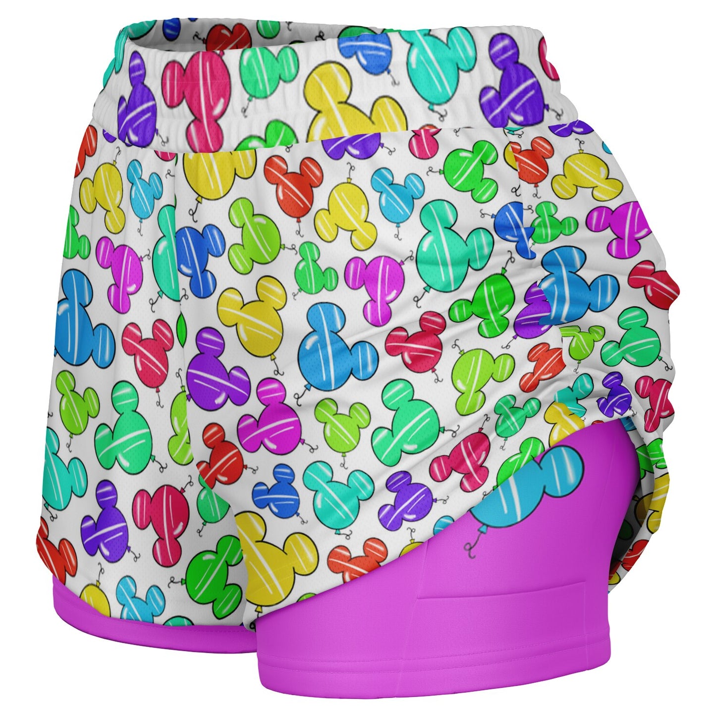 Party Balloons Double Layer Pocket Shorts