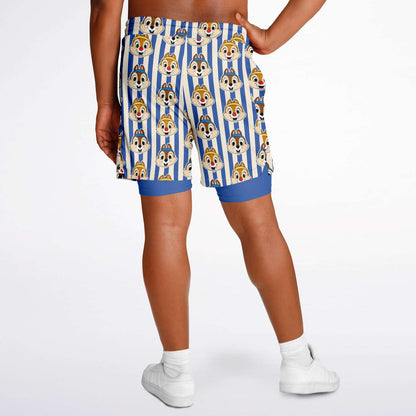 Running Chipmunk Men's Double Layer Pocket Shorts