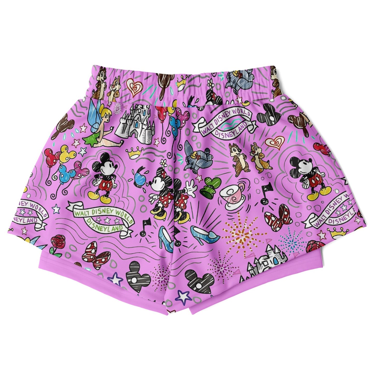 Hand Drawn Double Layer Pocket Shorts