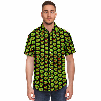 Evil Apple Short Sleeve Button Down Shirt