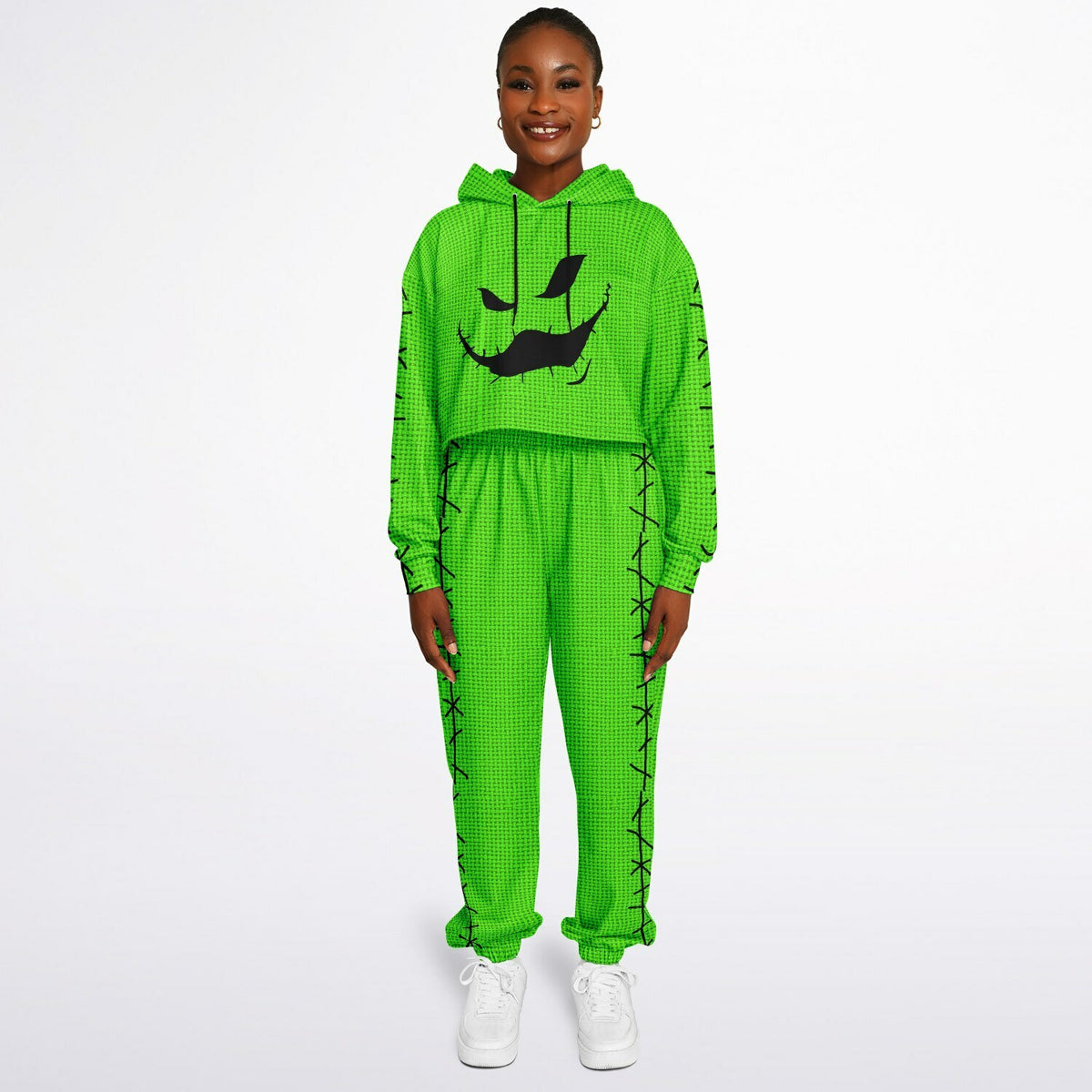 Green Boogyman Cropped Hoodie & Sweatpants