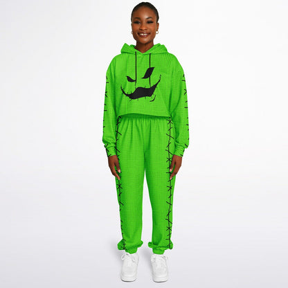 Green Boogyman Cropped Hoodie & Sweatpants