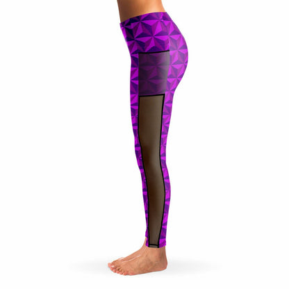 Pink Spaceship Earth Mesh Pocket Legging