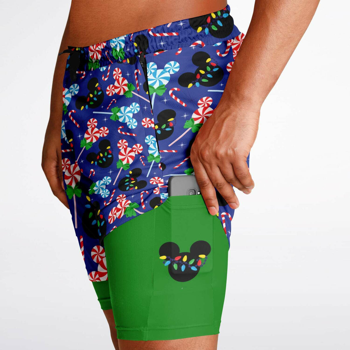 Peppermint Men's Double Layer Pocket Shorts