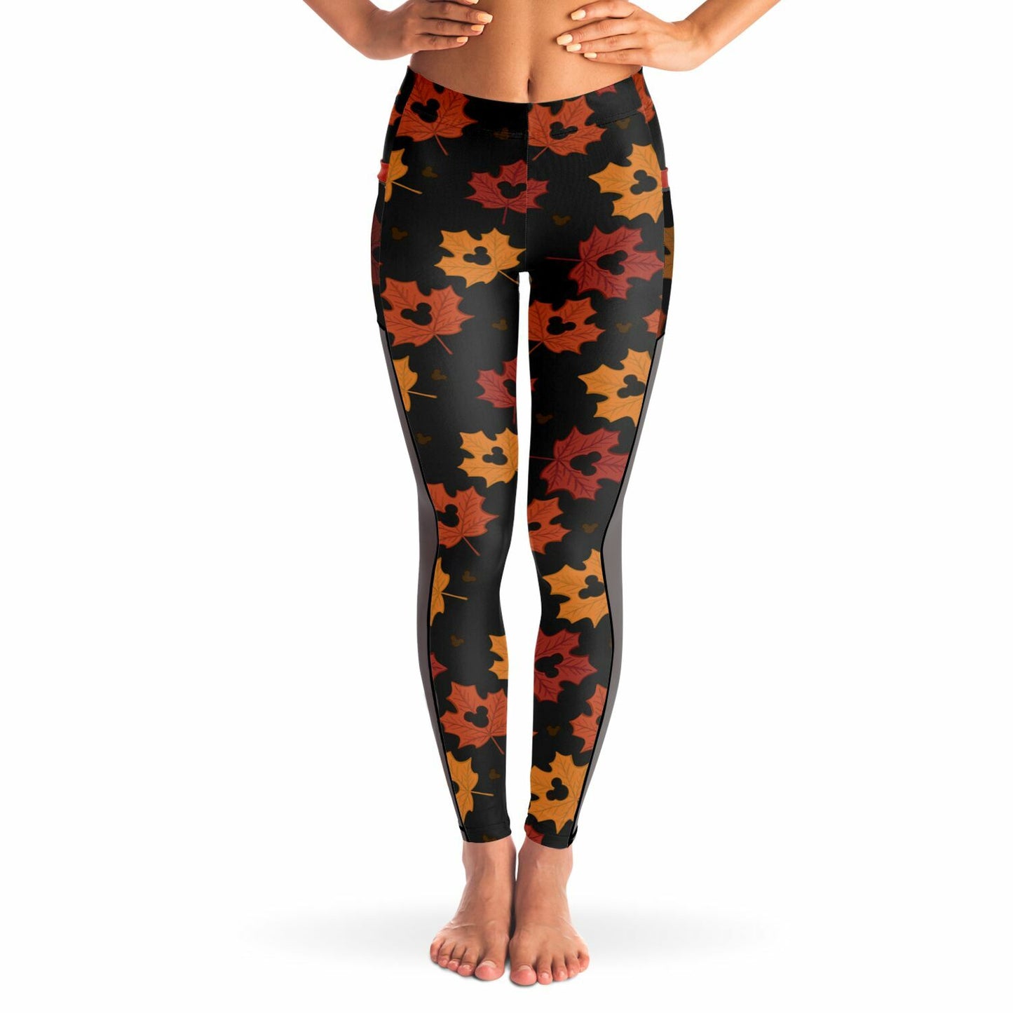 Leaf Collection Mesh Pocket Leggings