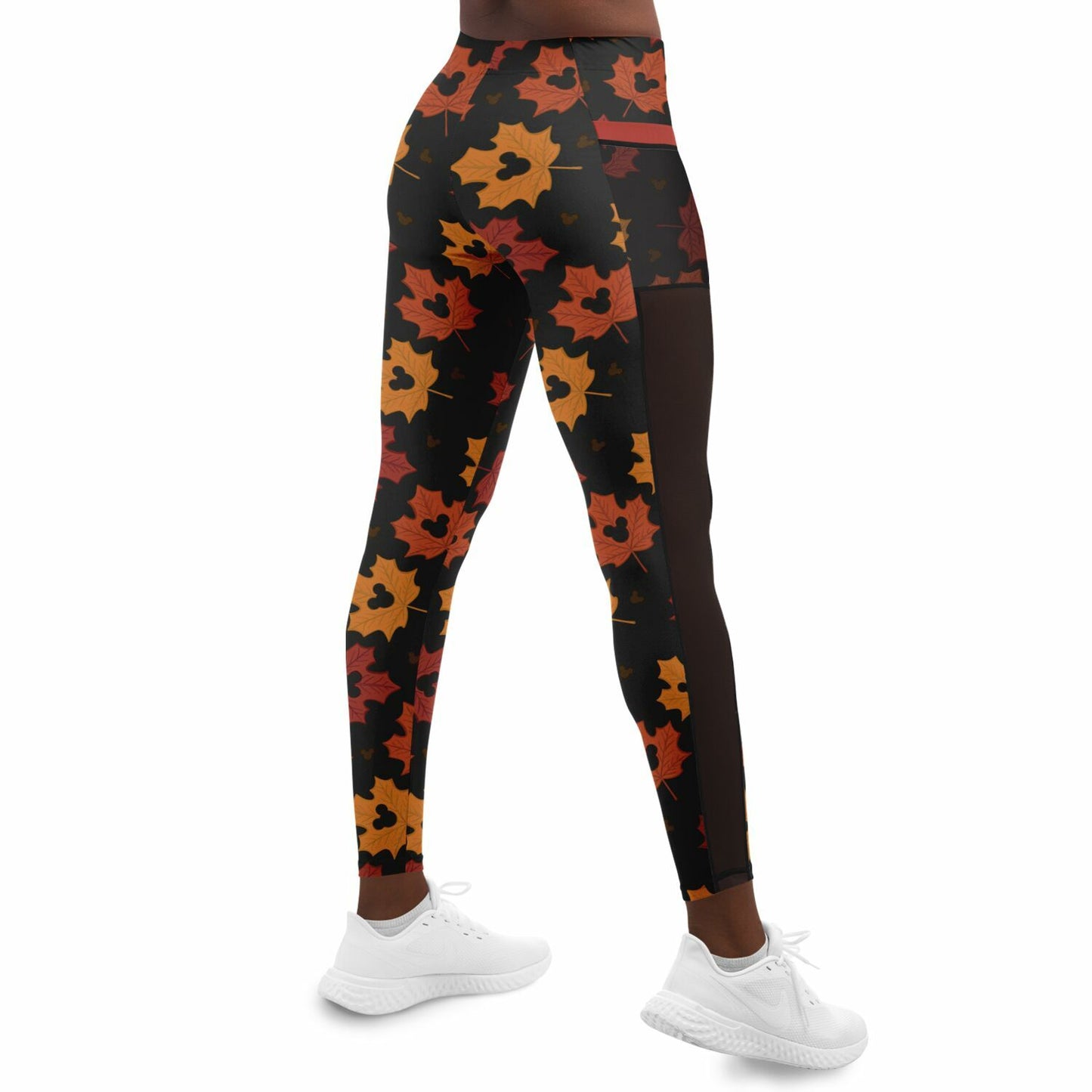 Leaf Collection Mesh Pocket Leggings