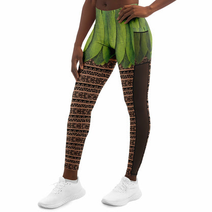 Hawaiian Tattoo Mesh Pocket Legging