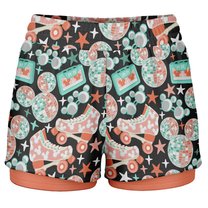 Disco Collection Dark Double Layer Pocket Shorts