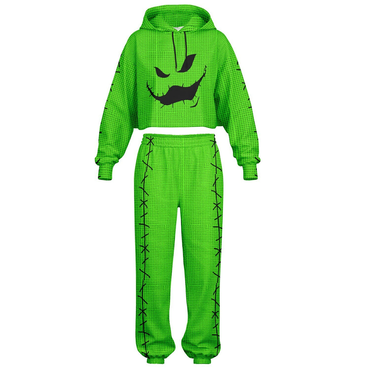 Green Boogyman Cropped Hoodie & Sweatpants