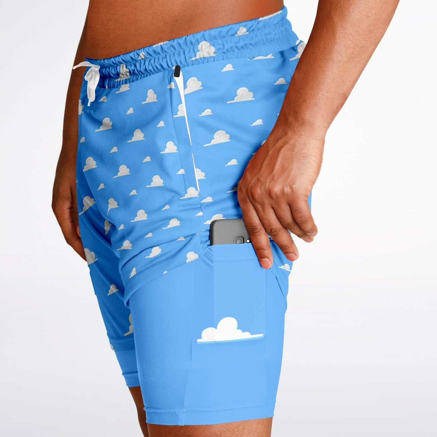 Toy Collection Cloud Wallpaper Men's Double Layer Pocket Shorts