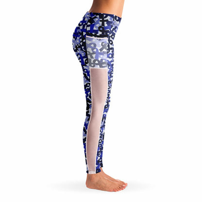 Blue Ribbon Mesh Pocket Legging