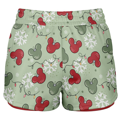 Christmas Lights Double Layer Pocket Shorts