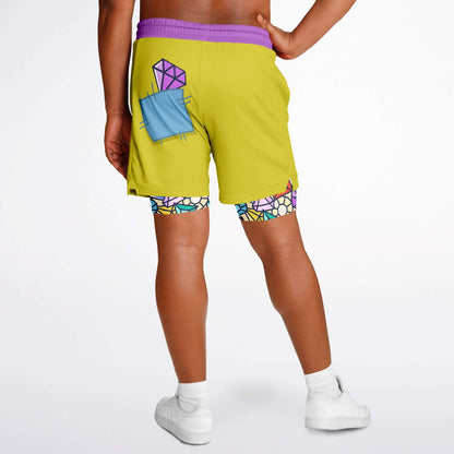 Dopey Men's Double Layer Pocket Shorts