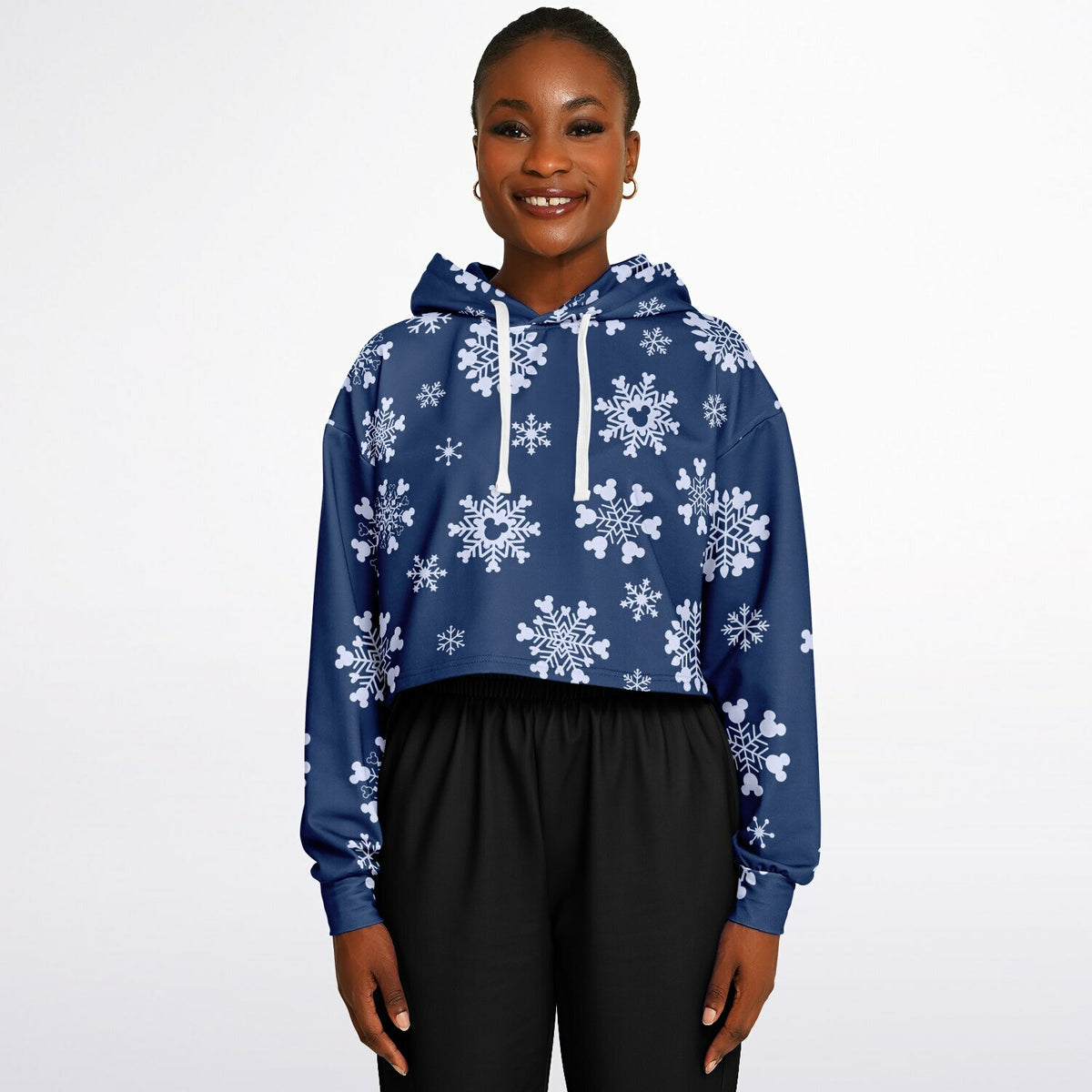Snowflakes Cropped Hoodie