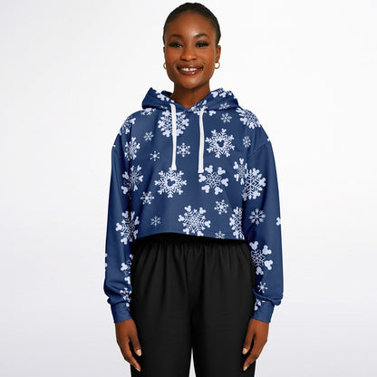 Snowflakes Cropped Hoodie
