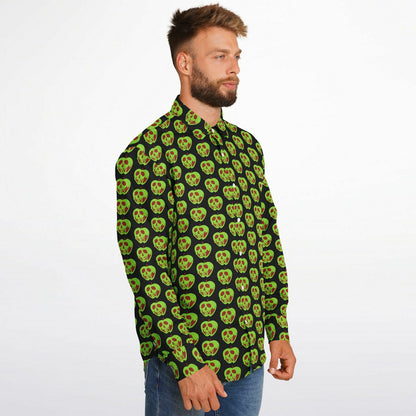 Evil Apple Long Sleeve Button Down Shirt