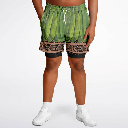 Hawaiian Tattoo Men's Double Layer Shorts