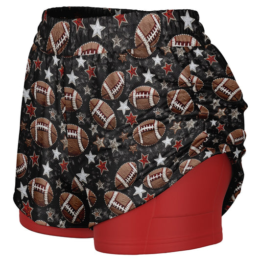 Football Season Double Layer Pocket Shorts