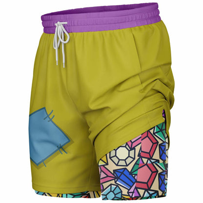 Dopey Men's Double Layer Pocket Shorts