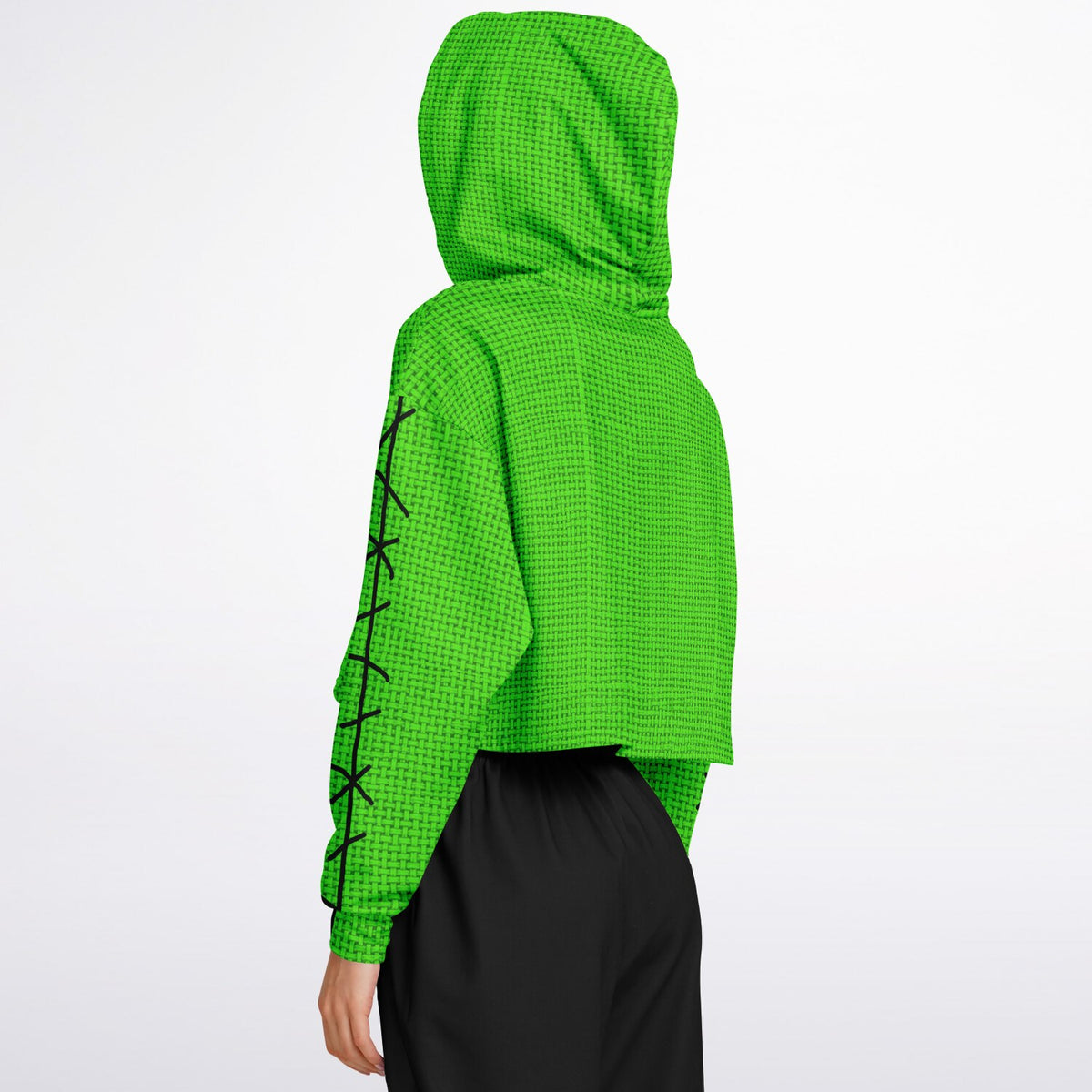 Green Boogyman Cropped Hoodie