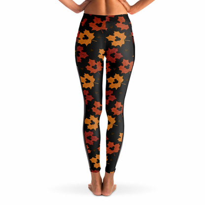 Leaf Collection Mesh Pocket Leggings