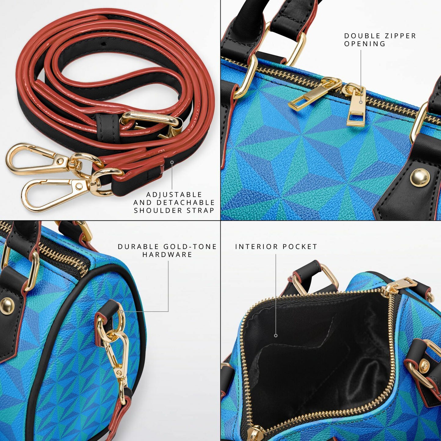 Blue Spaceship Crossbody Handbag