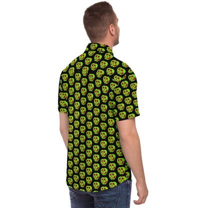 Evil Apple Short Sleeve Button Down Shirt