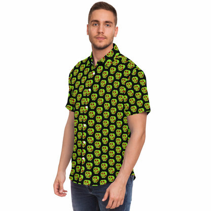 Evil Apple Short Sleeve Button Down Shirt