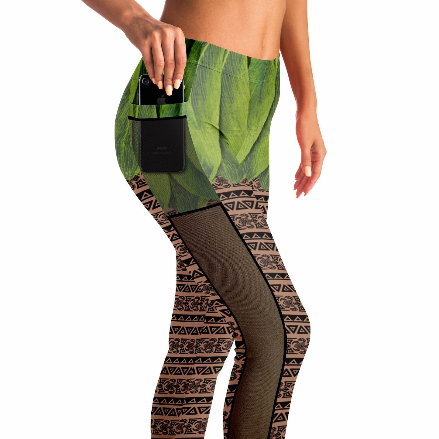 Hawaiian Tattoo Mesh Pocket Legging