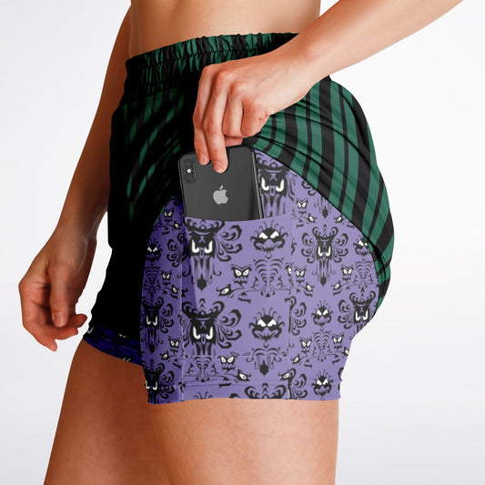 Haunted Wallpaper Double Layer Pocket Shorts