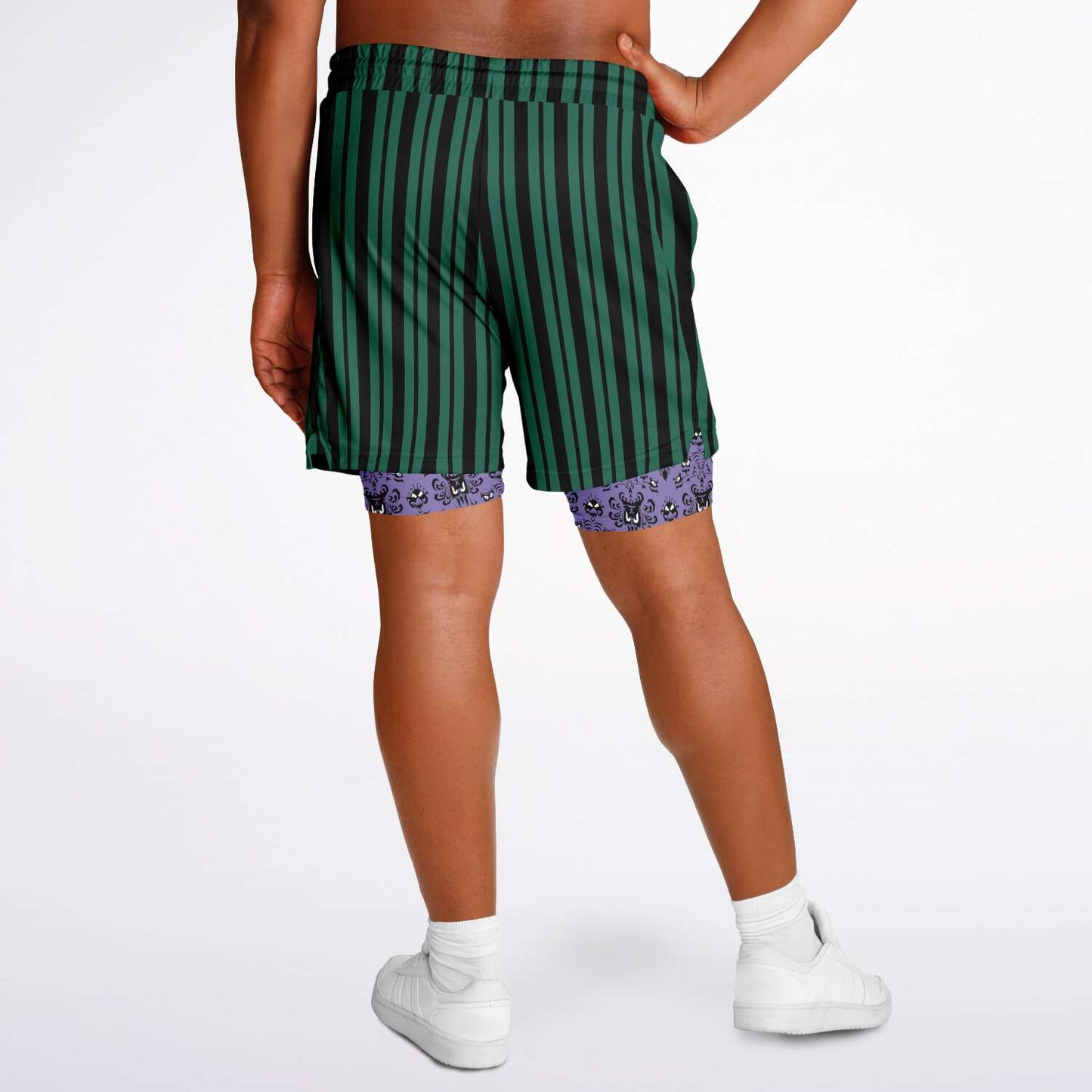 Haunted Green Wallpaper Men's Double Layer Shorts