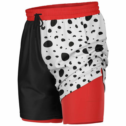Dalmation Men's Double Layer Pocket Shorts
