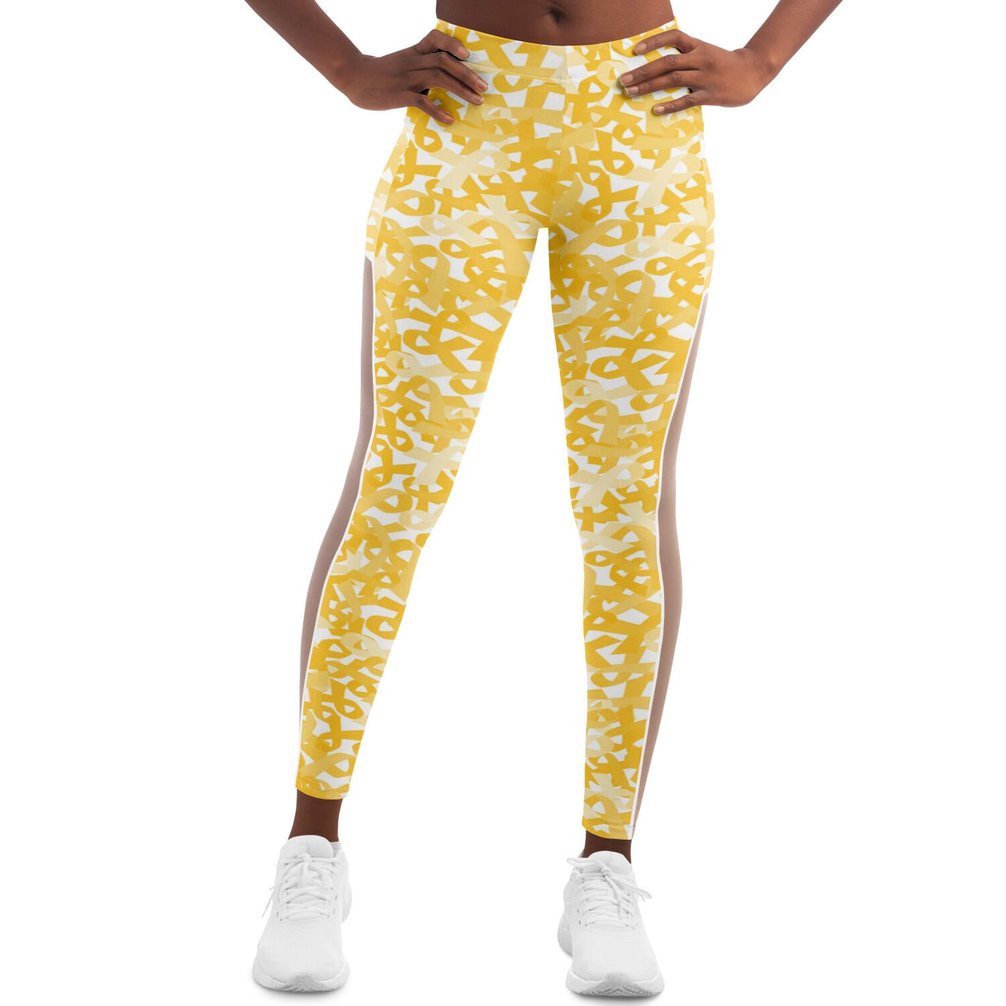 Gold Ribbon Mesh Pocket Legging