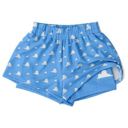 Toy Collection Cloud Wallpaper Double Layer Pocket Shorts